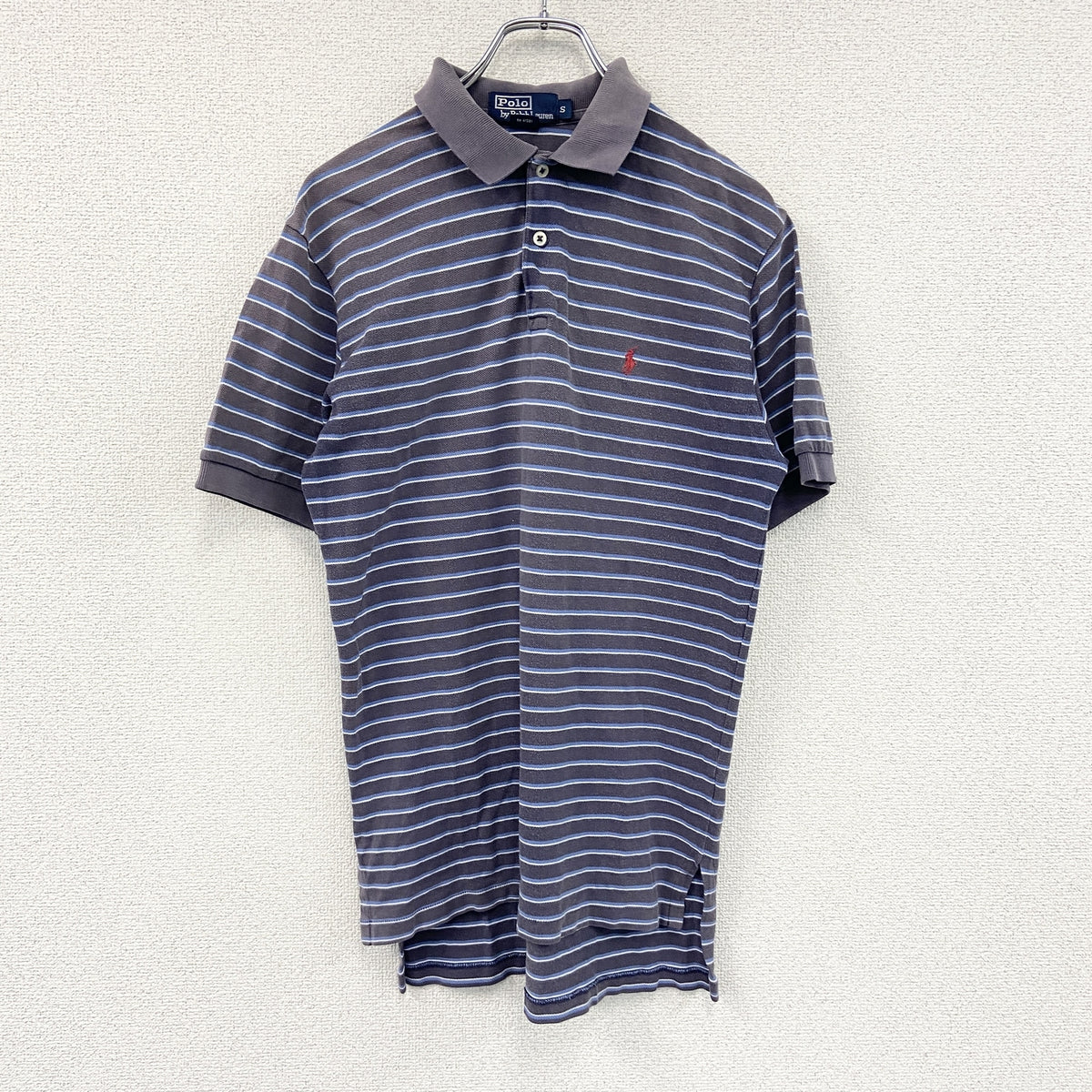 Polo by Ralph Lauren　ラルフローレン　半袖ポロシャツ　ボーダー柄　紺　ネイビー　Sサイズ　古着