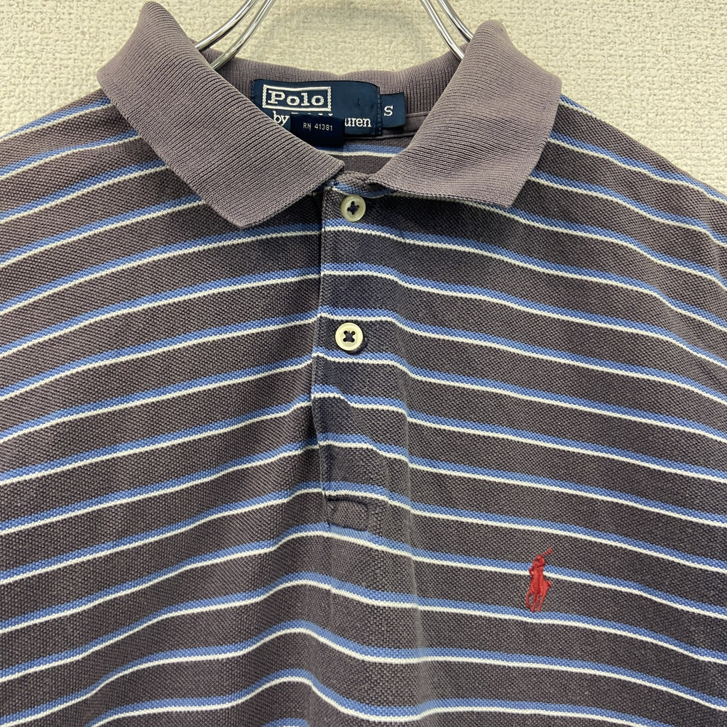 Polo by Ralph Lauren　ラルフローレン　半袖ポロシャツ　ボーダー柄　紺　ネイビー　Sサイズ　古着