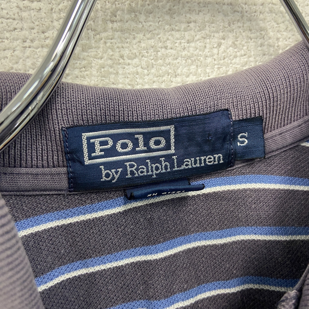 Polo by Ralph Lauren　ラルフローレン　半袖ポロシャツ　ボーダー柄　紺　ネイビー　Sサイズ　古着