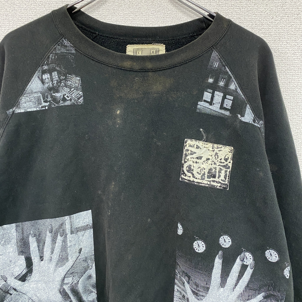 C.E　シーイー　スウェット/トレーナー　プリント　黒　ブラック　XLサイズ　古着