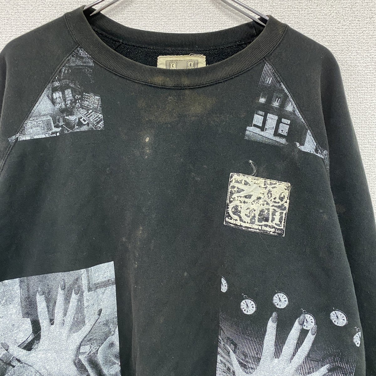 C.E　シーイー　スウェット/トレーナー　プリント　黒　ブラック　XLサイズ　古着