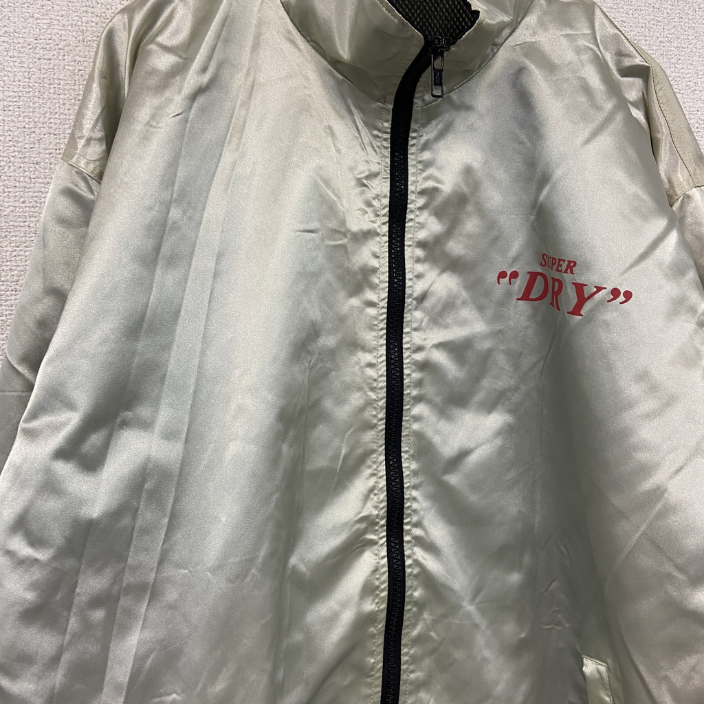 SUPER DRY　スーパードライ　フルジップナイロンジャケット　シルバー ウインドブレーカー ナイロンアウター レディース 古着