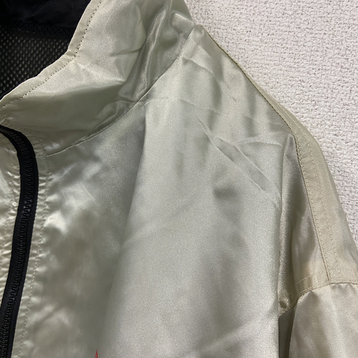 SUPER DRY　スーパードライ　フルジップナイロンジャケット　シルバー ウインドブレーカー ナイロンアウター レディース 古着