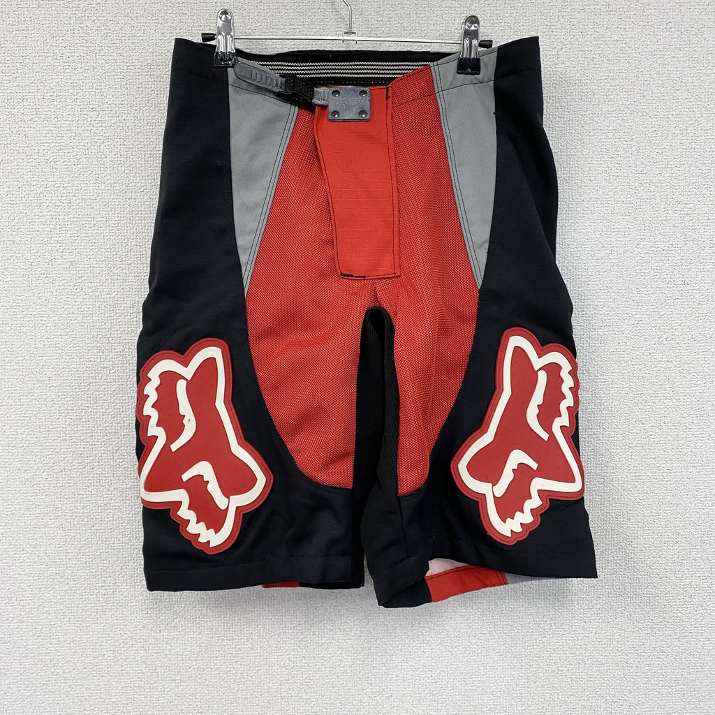 FOX Racing　フォックスレーシング　ハーフパンツ/ショートパンツ　モトクロス　MTB　黒　ブラック　赤　レッド　30サイズ　古着