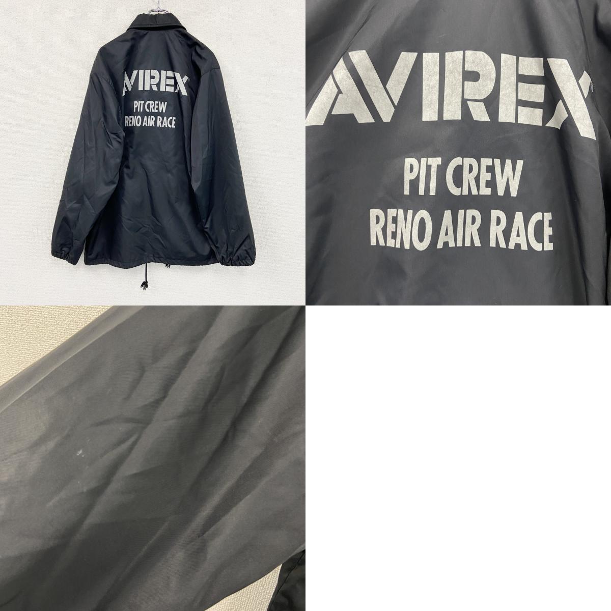 AVIREX　アヴィレックス　ナイロンジャケット　コーチジャケット　黒　ブラック　Lサイズ　古着