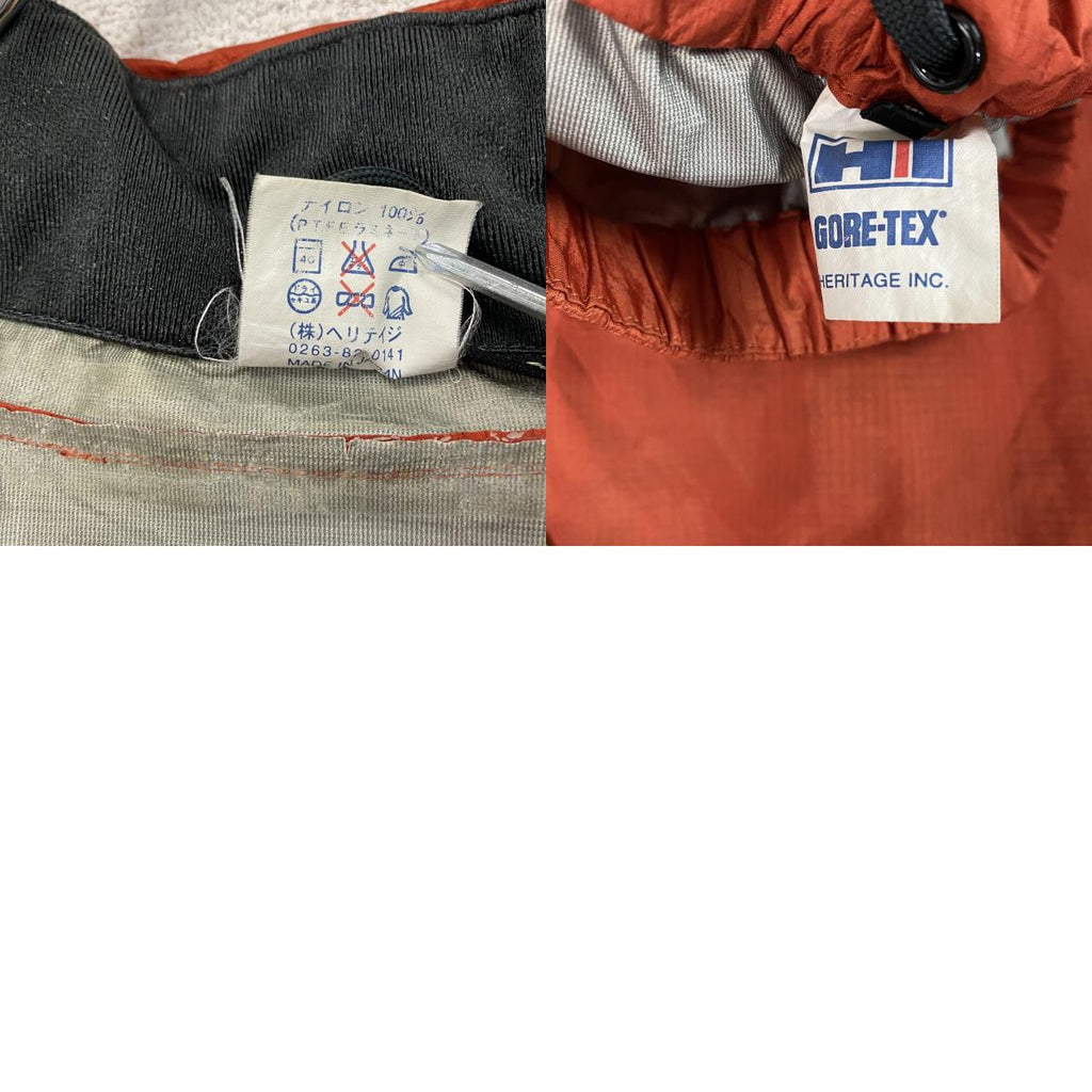 HERITAGE　ヘリテイジ　GORE-TEX　　セットアップ　ナイロンジャケット　ナイロンパンツ　オレンジ　3Lサイズ　古着