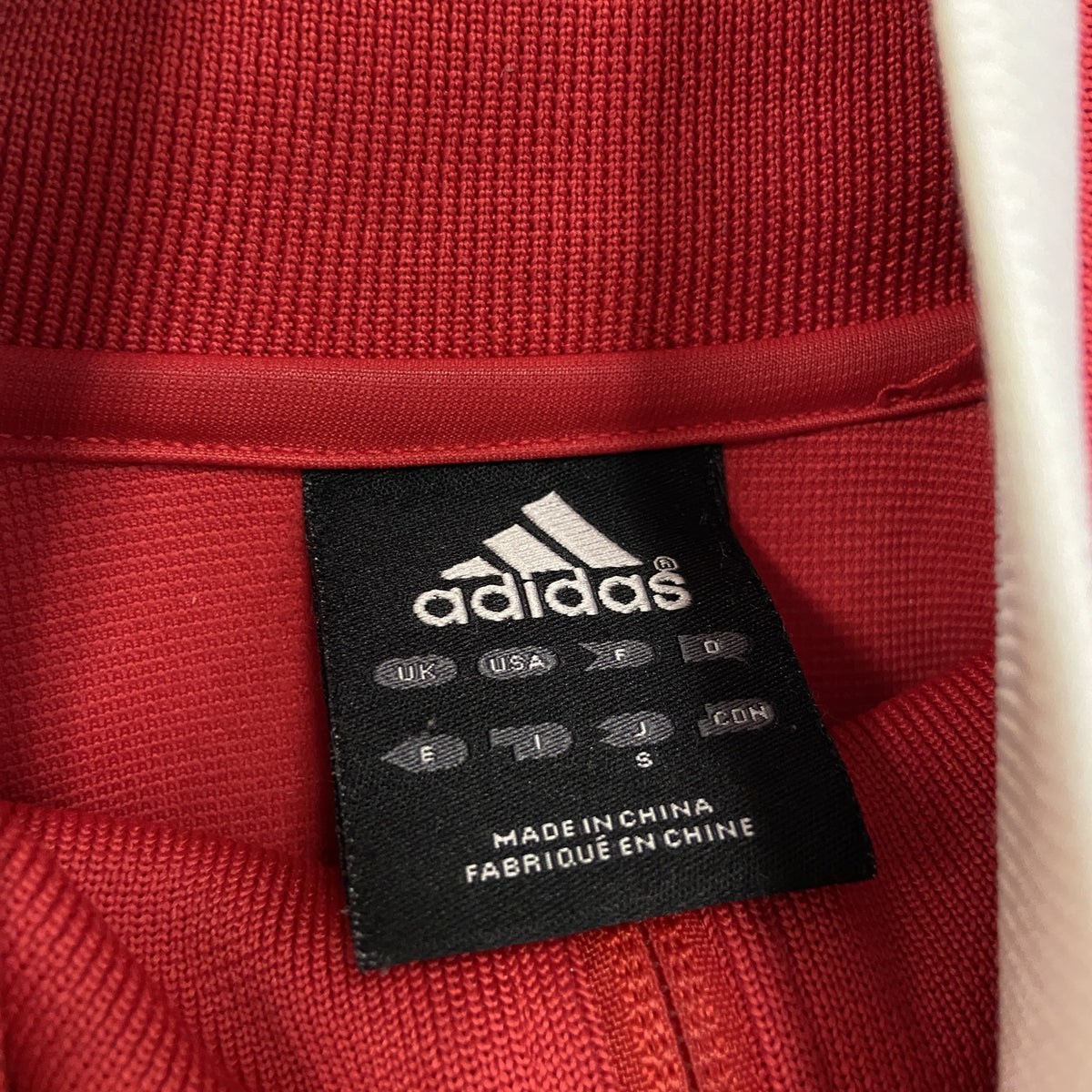 adidas　アディダス　トラックジャケット/ジャージ　赤　レッド　Sサイズ　古着