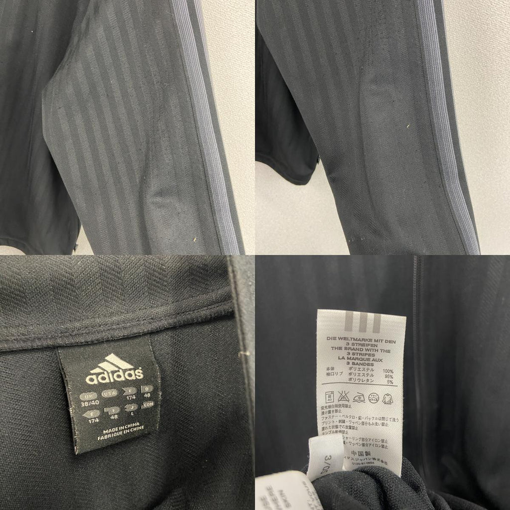 adidas　アディダス　トラックジャケット/ジャージ　黒　ブラック　Lサイズ　古着