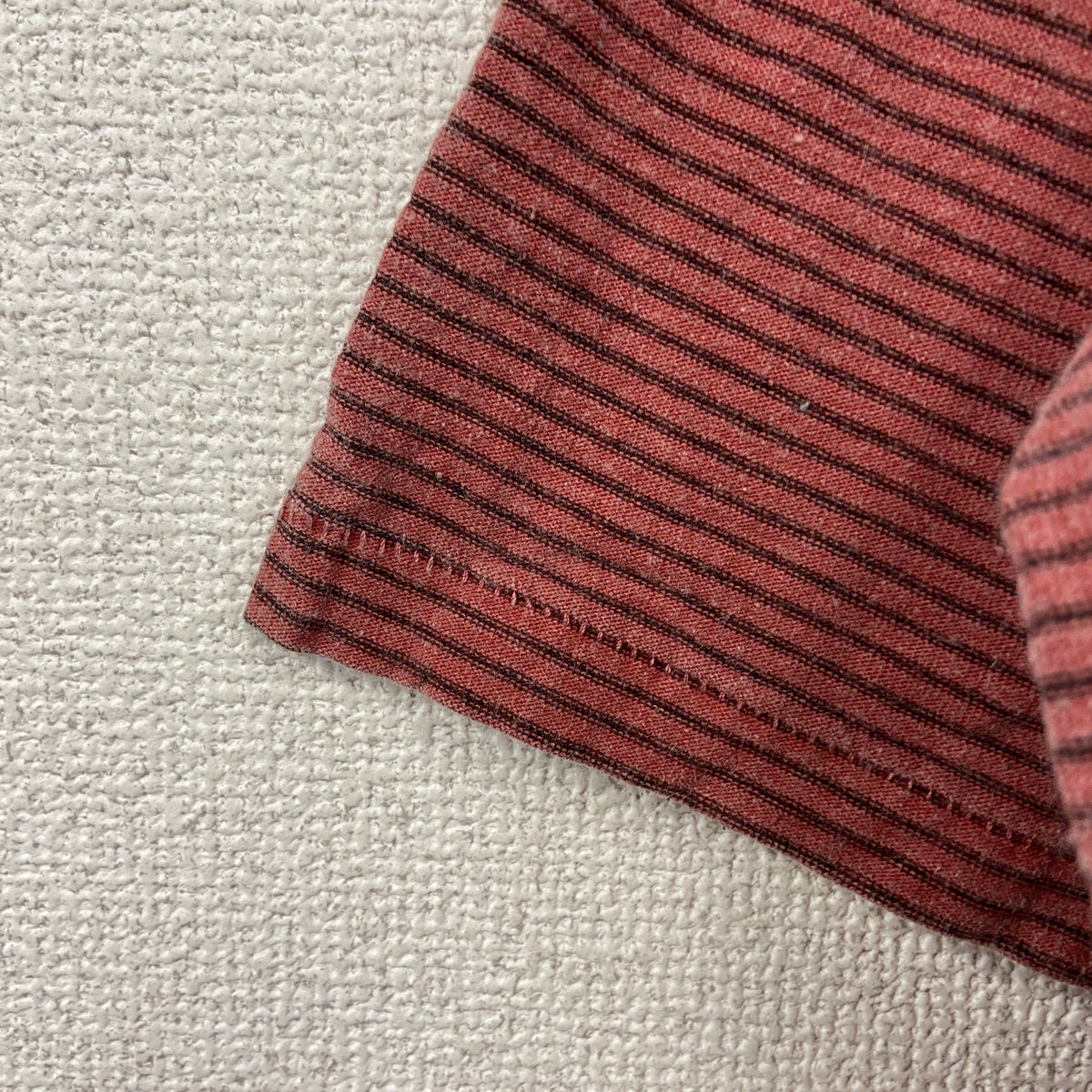 Badboy　半袖Tシャツ　シングルステッチ　ヴィンテージ　刺ロゴ　ボーダー柄　赤　レッド　古着