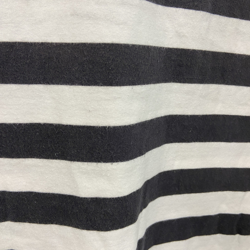 GRAMICCI　グラミチ　半袖Tシャツ　刺ロゴ　ボーダー柄　白　ホワイト　黒　ブラック　Sサイズ　古着
