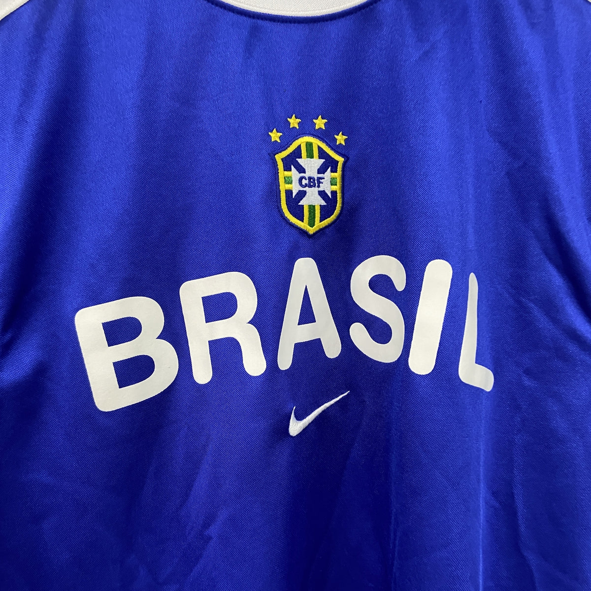 NIKE　ナイキ　ブラジル代表　フットボール　半袖シャツ　ユニフォームシャツ　青　ブルー　Sサイズ　古着