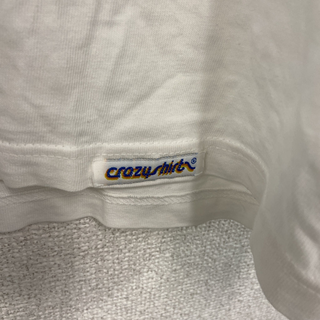 Crazy Shirts　クレイジーシャツ　半袖プリントTシャツ　シングルステッチ　ヴィンテージ　白　ホワイト　Sサイズ　古着