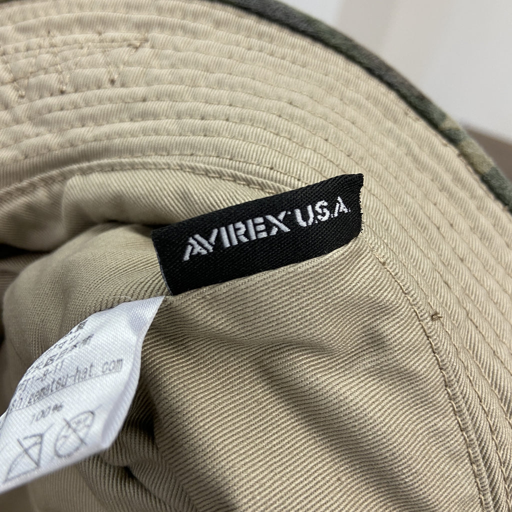 AVIREX　アヴィレックス　サファリハット　バケットハット　迷彩　カーキ　Fサイズ　古着