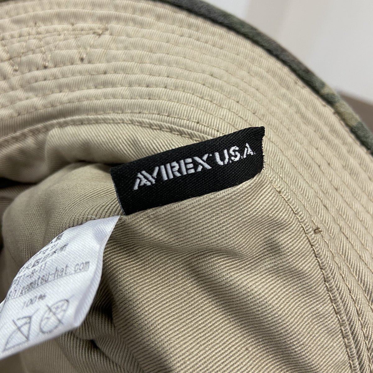 AVIREX　アヴィレックス　サファリハット　バケットハット　迷彩　カーキ　Fサイズ　古着