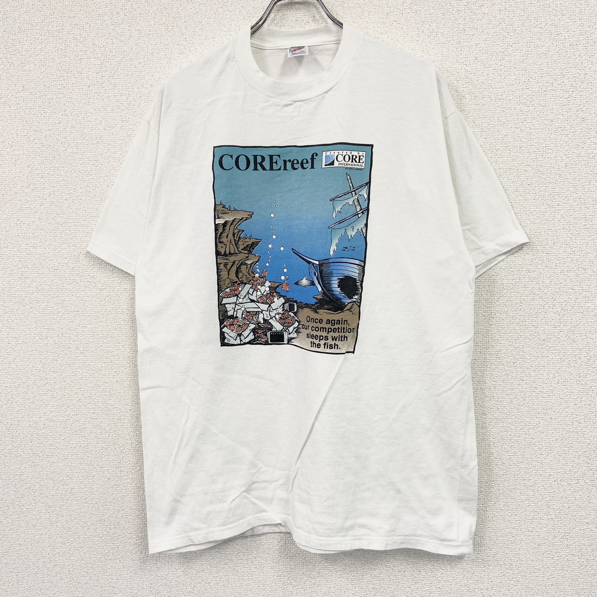 JERZEES　ジャージーズ　半袖プリントTシャツ　白　ホワイト　XLサイズ　古着