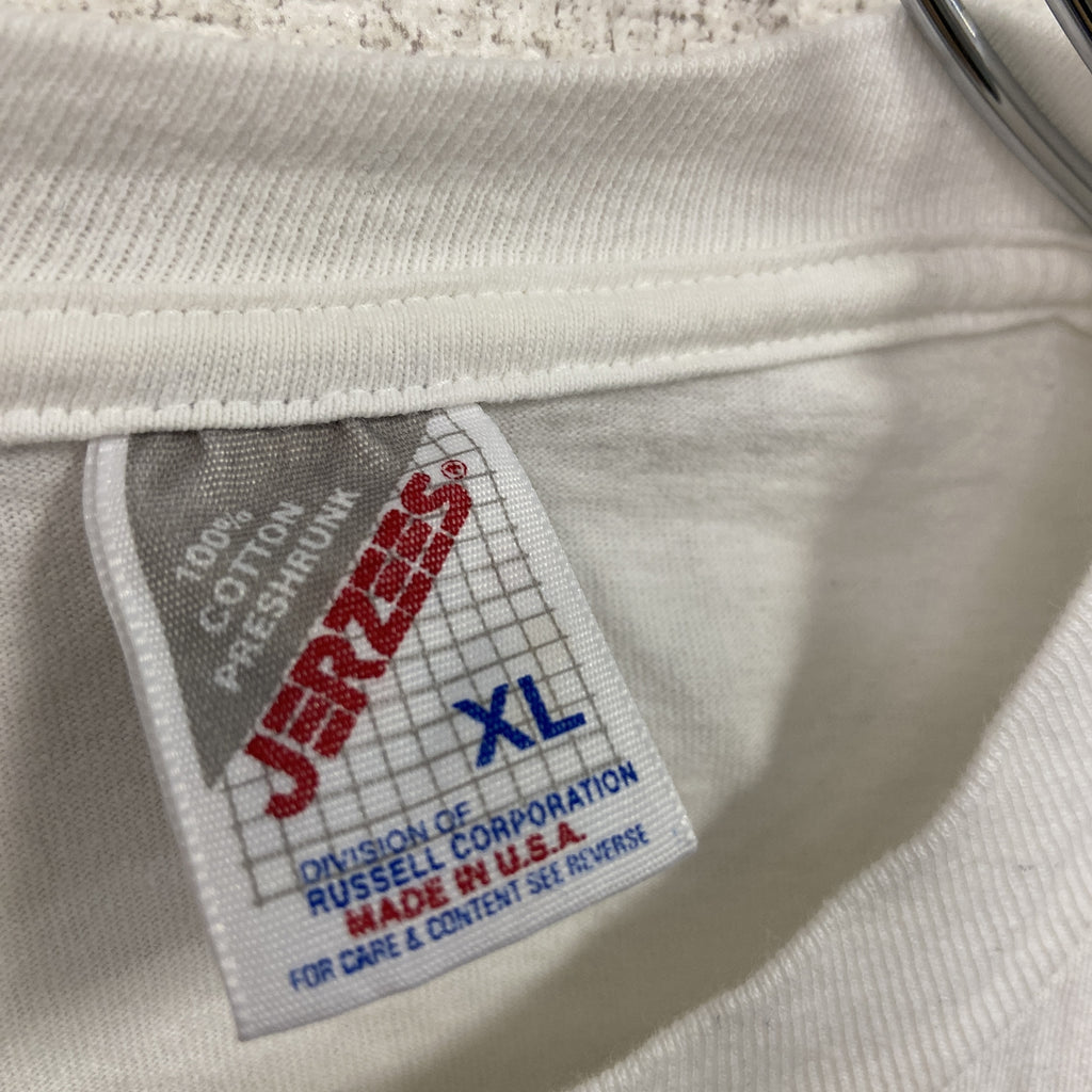 JERZEES　ジャージーズ　半袖プリントTシャツ　白　ホワイト　XLサイズ　古着