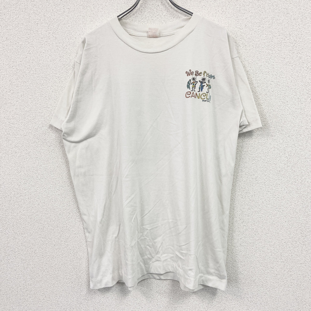 半袖プリントTシャツ　シングルステッチ　ヴィンテージ　白　ホワイト　XXLサイズ カットソー メンズ コットン 古着