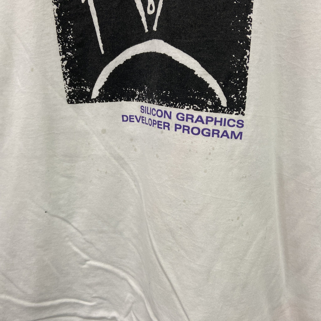 ONEITA　オニータ　半袖プリントTシャツ　シングルステッチ　ヴィンテージ　白　ホワイト　Lサイズ　古着