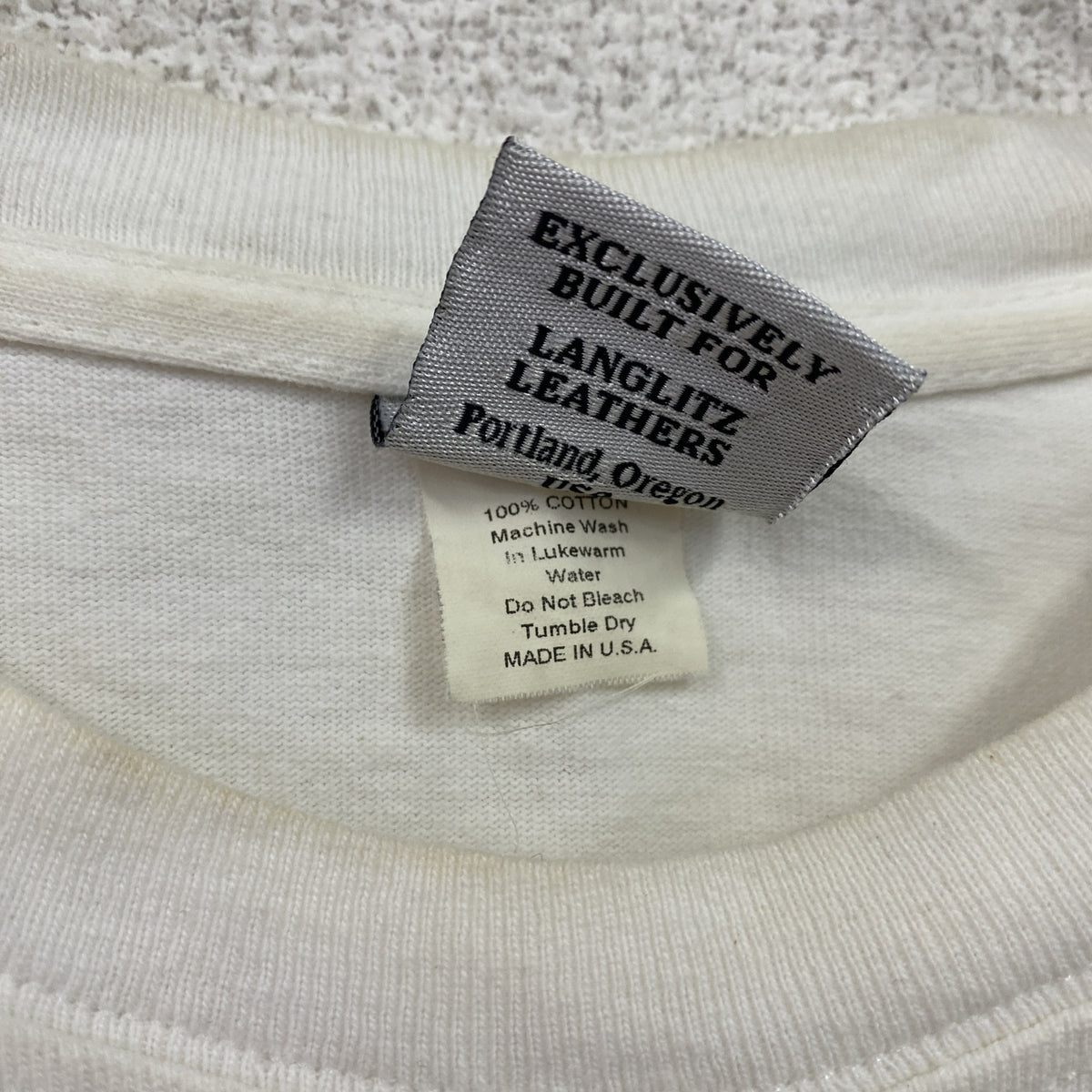 Langlitz Leathers　ラングリッツレザーズ　半袖プリントTシャツ　白　ホワイト　Mサイズ　古着