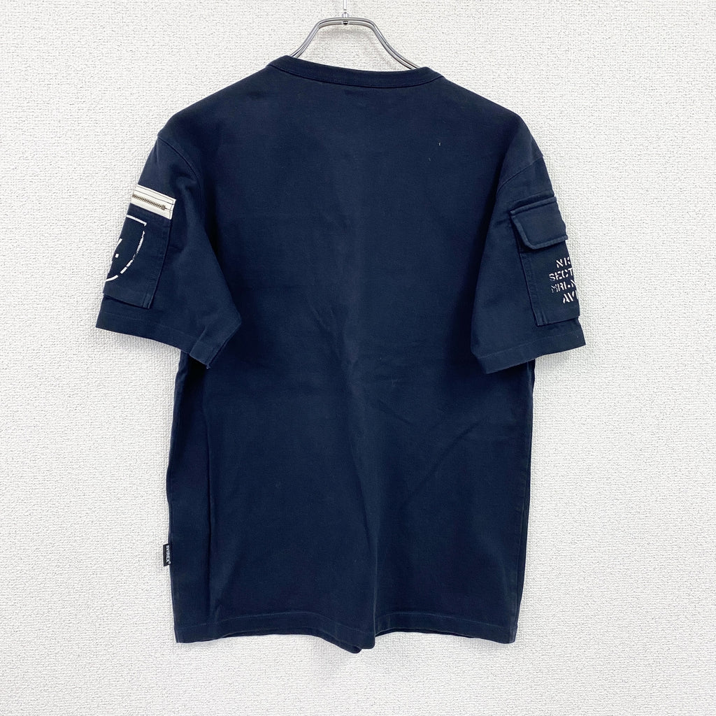 AVIREX　アヴィレックス　半袖ファティーグTシャツ　紺　ネイビー　Mサイズ　古着