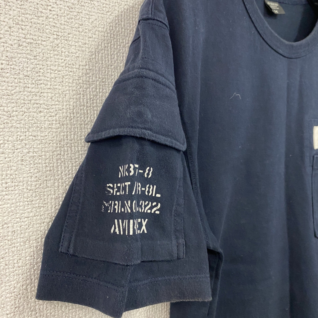 AVIREX　アヴィレックス　半袖ファティーグTシャツ　紺　ネイビー　Mサイズ　古着