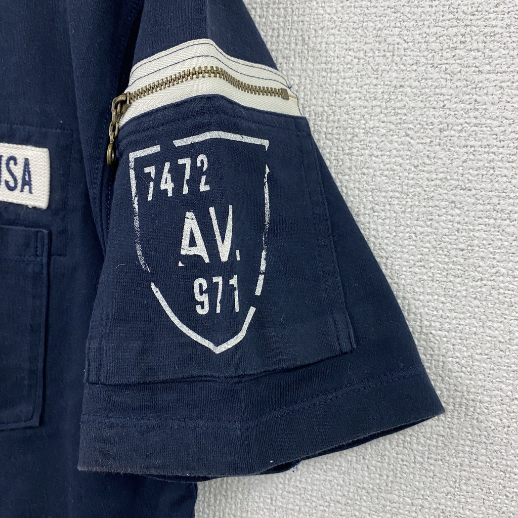 AVIREX　アヴィレックス　半袖ファティーグTシャツ　紺　ネイビー　Mサイズ　古着