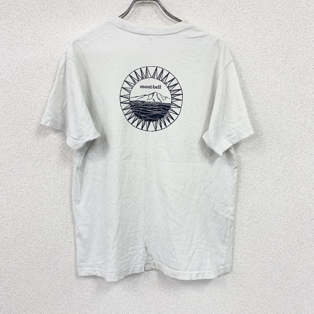 Mont-bell　モンベル　半袖プリントTシャツ　白　ホワイト　Lサイズ　古着