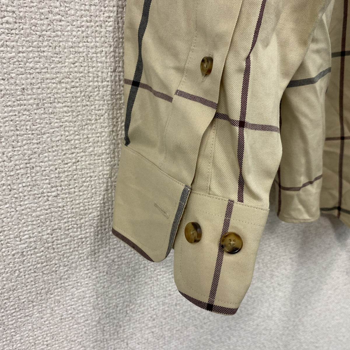 Brooks Brothers　ブルックスブラザーズ　長袖ボタンダウンシャツ　ネルシャツ　チェック柄　ベージュ　Lサイズ　古着