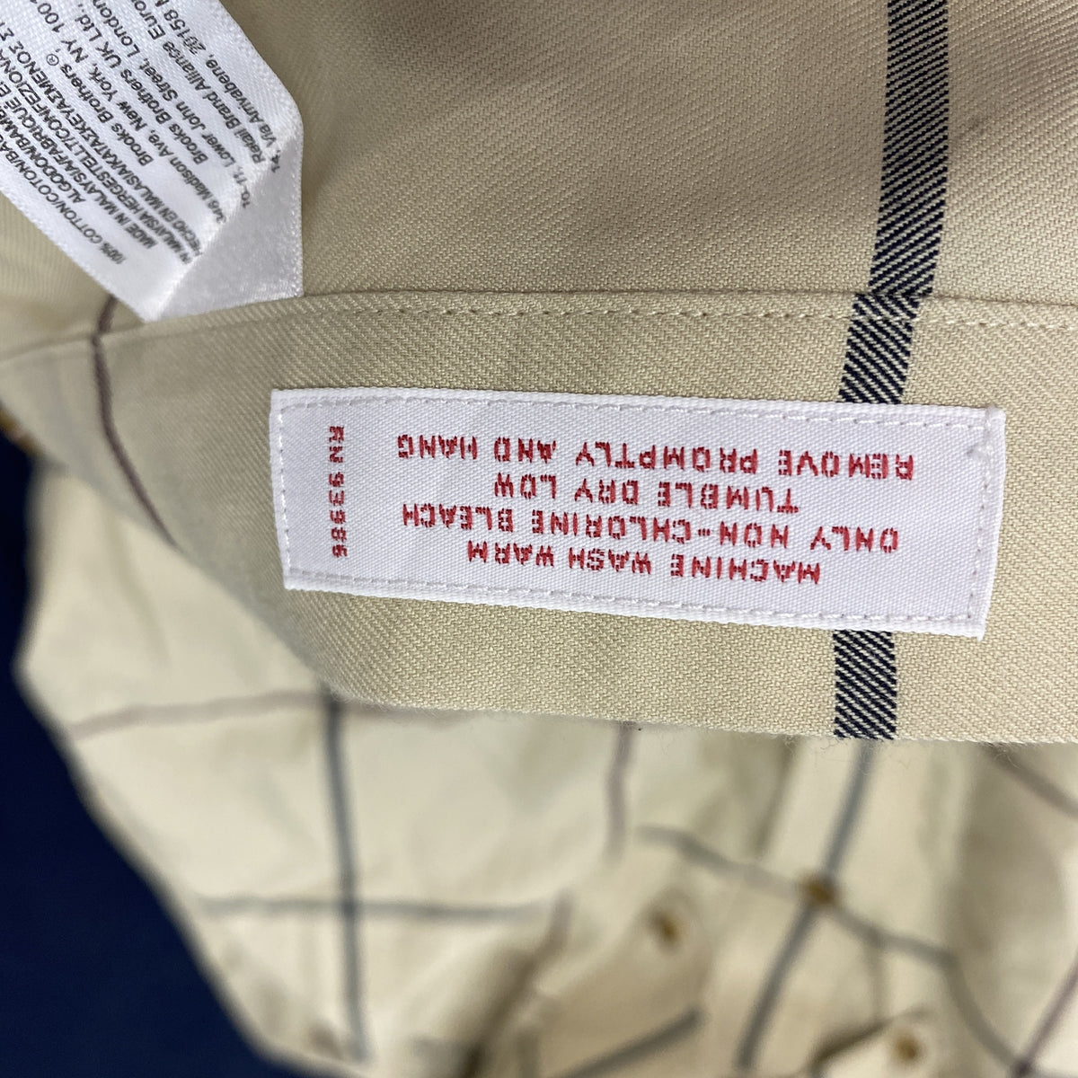 Brooks Brothers　ブルックスブラザーズ　長袖ボタンダウンシャツ　ネルシャツ　チェック柄　ベージュ　Lサイズ　古着