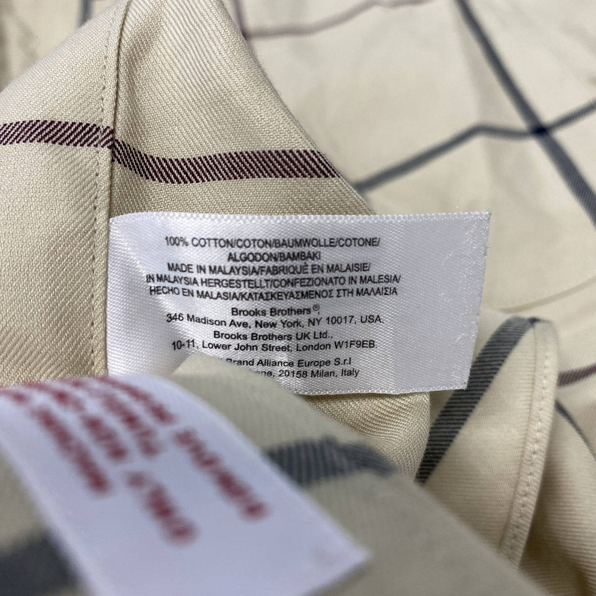 Brooks Brothers　ブルックスブラザーズ　長袖ボタンダウンシャツ　ネルシャツ　チェック柄　ベージュ　Lサイズ　古着