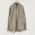 ～00s　NAUTICA　ノーティカ　長袖ボタンダウンシャツ　ネルシャツ　チェック柄　ヴィンテージ　茶色　ブラウン　XLサイズ　古着