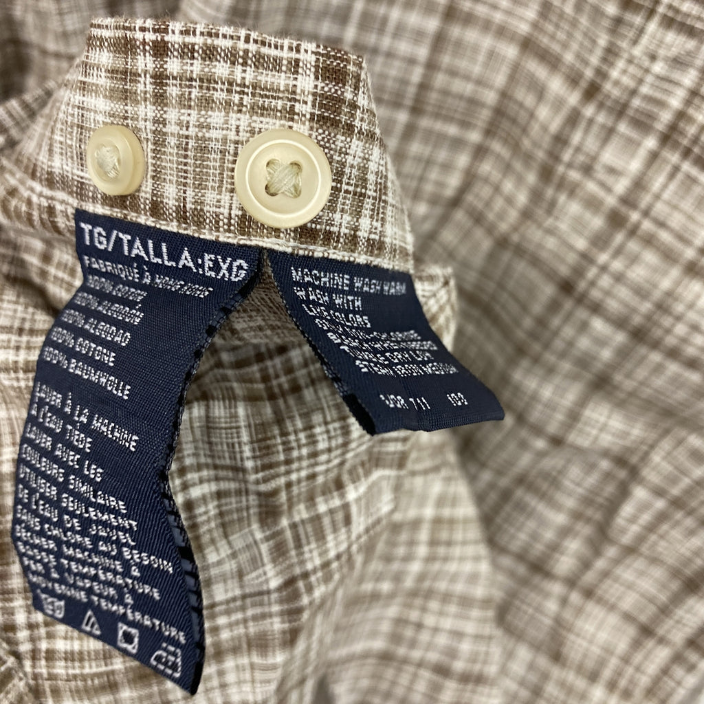 ～00s　NAUTICA　ノーティカ　長袖ボタンダウンシャツ　ネルシャツ　チェック柄　ヴィンテージ　茶色　ブラウン　XLサイズ　古着
