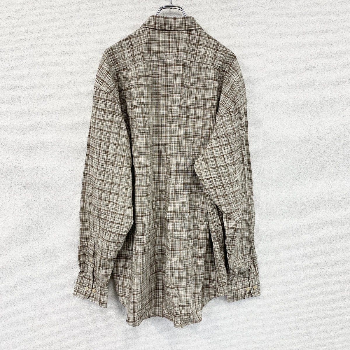 ～00s　NAUTICA　ノーティカ　長袖ボタンダウンシャツ　ネルシャツ　チェック柄　ヴィンテージ　茶色　ブラウン　XLサイズ　古着