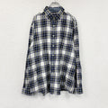 NAUTICA　ノーティカ　長袖ボタンダウンシャツ　チェック柄　紺　ネイビー　XLサイズ　古着
