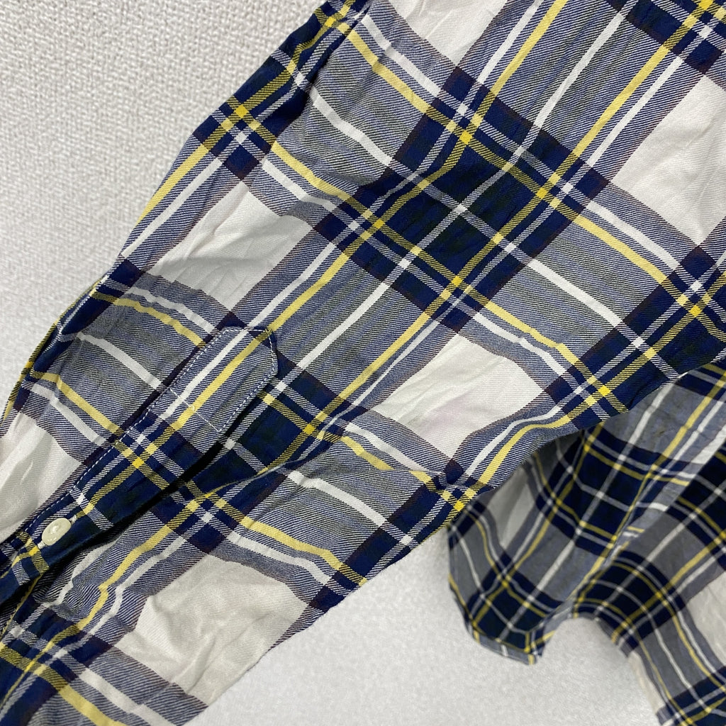 NAUTICA　ノーティカ　長袖ボタンダウンシャツ　チェック柄　紺　ネイビー　XLサイズ　古着