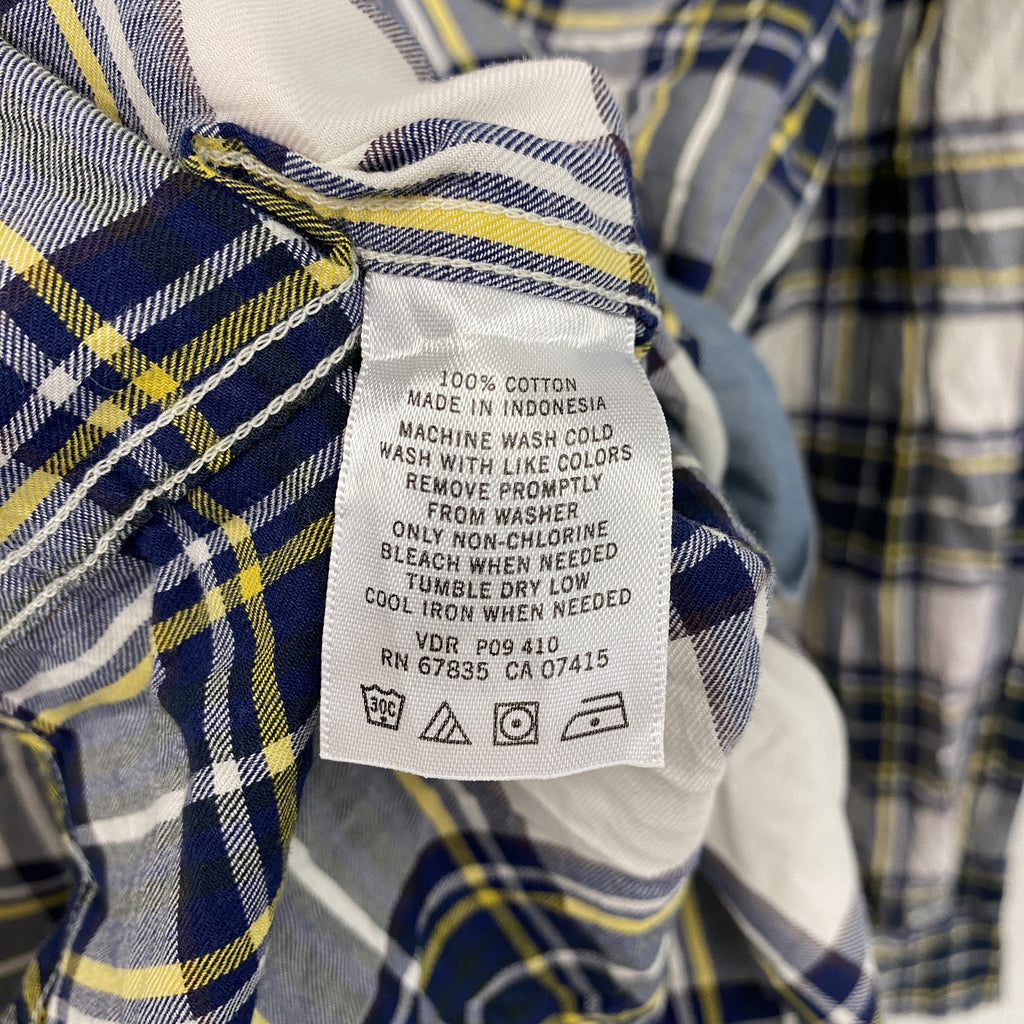 NAUTICA　ノーティカ　長袖ボタンダウンシャツ　チェック柄　紺　ネイビー　XLサイズ　古着
