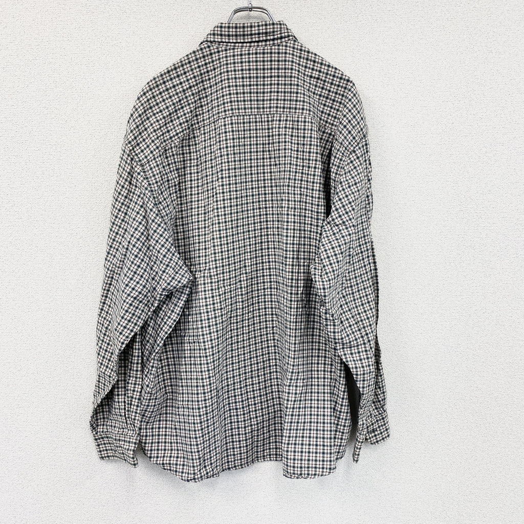 ～00s　Eddie Bauer　エディーバウアー　長袖ボタンダウンシャツ　ネルシャツ　チェック柄　ヴィンテージ　マルチカラー　緑　グリーン　赤　レッド　XLサイズ　古着