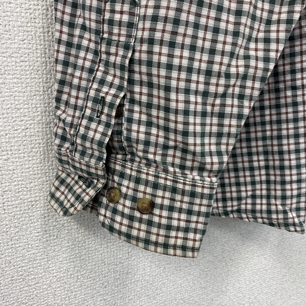 ～00s　Eddie Bauer　エディーバウアー　長袖ボタンダウンシャツ　ネルシャツ　チェック柄　ヴィンテージ　マルチカラー　緑　グリーン　赤　レッド　XLサイズ　古着