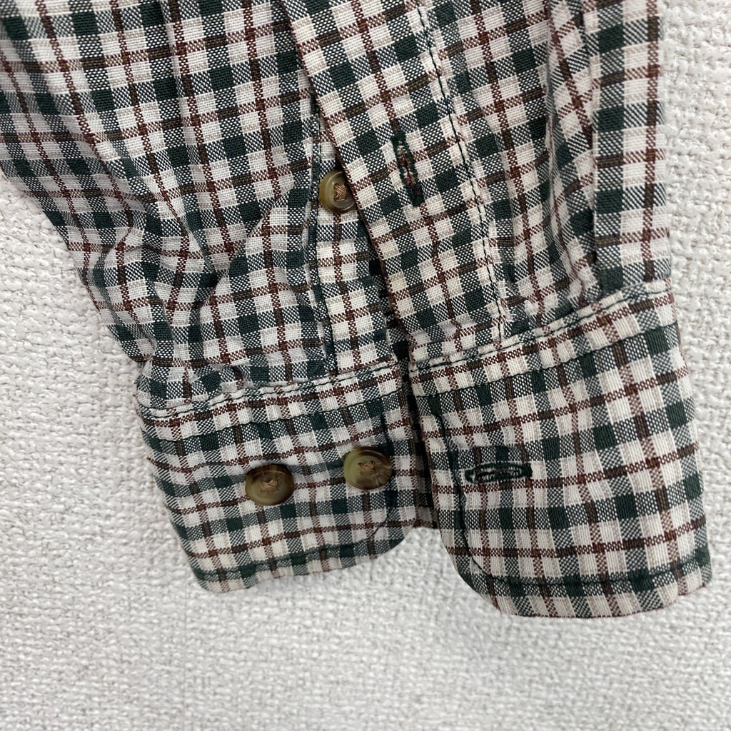 ～00s　Eddie Bauer　エディーバウアー　長袖ボタンダウンシャツ　ネルシャツ　チェック柄　ヴィンテージ　マルチカラー　緑　グリーン　赤　レッド　XLサイズ　古着