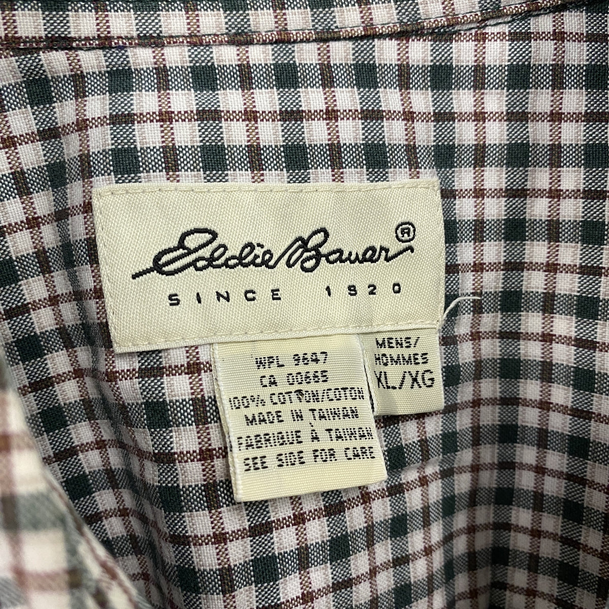 ～00s　Eddie Bauer　エディーバウアー　長袖ボタンダウンシャツ　ネルシャツ　チェック柄　ヴィンテージ　マルチカラー　緑　グリーン　赤　レッド　XLサイズ　古着
