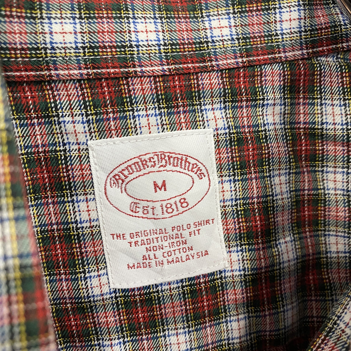 Brooks Brothers　ブルックスブラザーズ　長袖ボタンダウンシャツ　ネルシャツ　チェック柄　赤　レッド　Mサイズ　古着