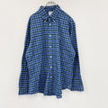 Brooks Brothers　ブルックスブラザーズ　長袖ボタンダウンシャツ　ネルシャツ　チェック柄　青　ブルー　緑　グリーン　XLサイズ　古着