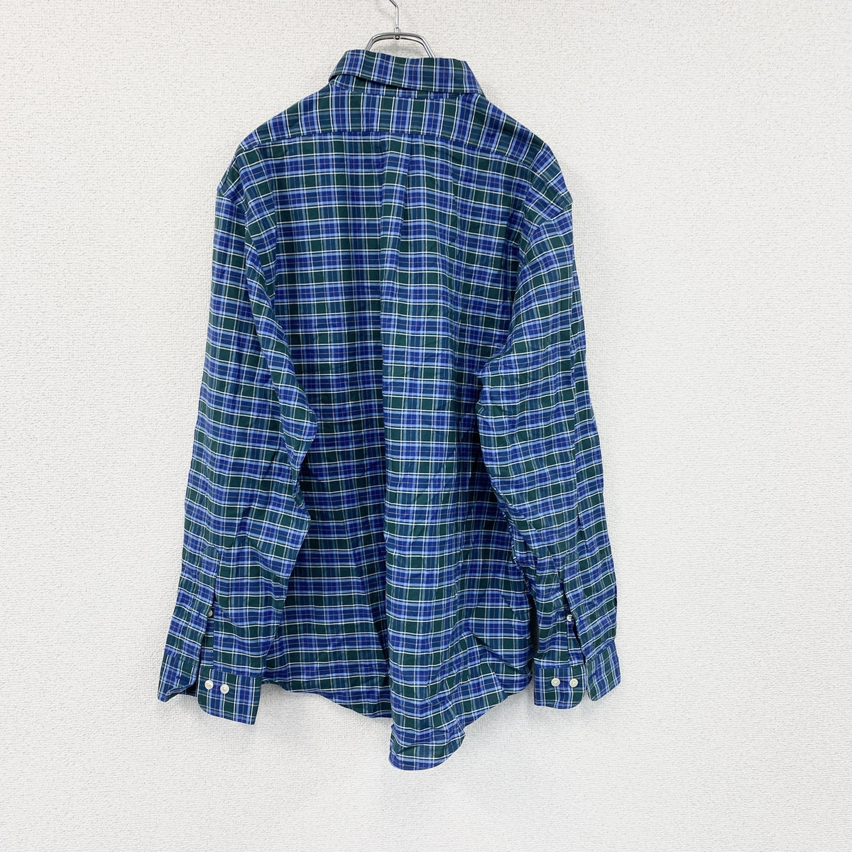 Brooks Brothers　ブルックスブラザーズ　長袖ボタンダウンシャツ　ネルシャツ　チェック柄　青　ブルー　緑　グリーン　XLサイズ　古着