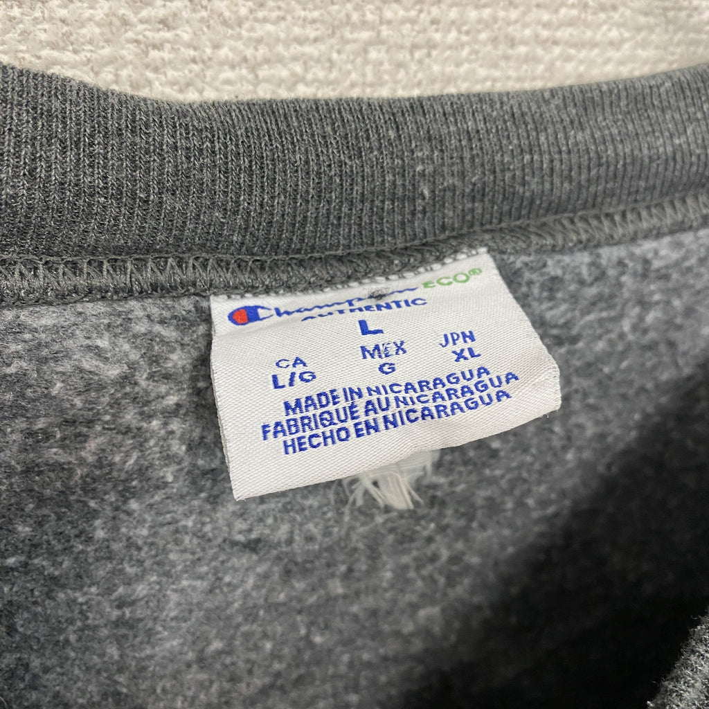 Champion　チャンピオン　スウェット/トレーナー　3連プリント　ノートルダム大学　カレッジロゴ　灰色　ダークグレー　Lサイズ　古着