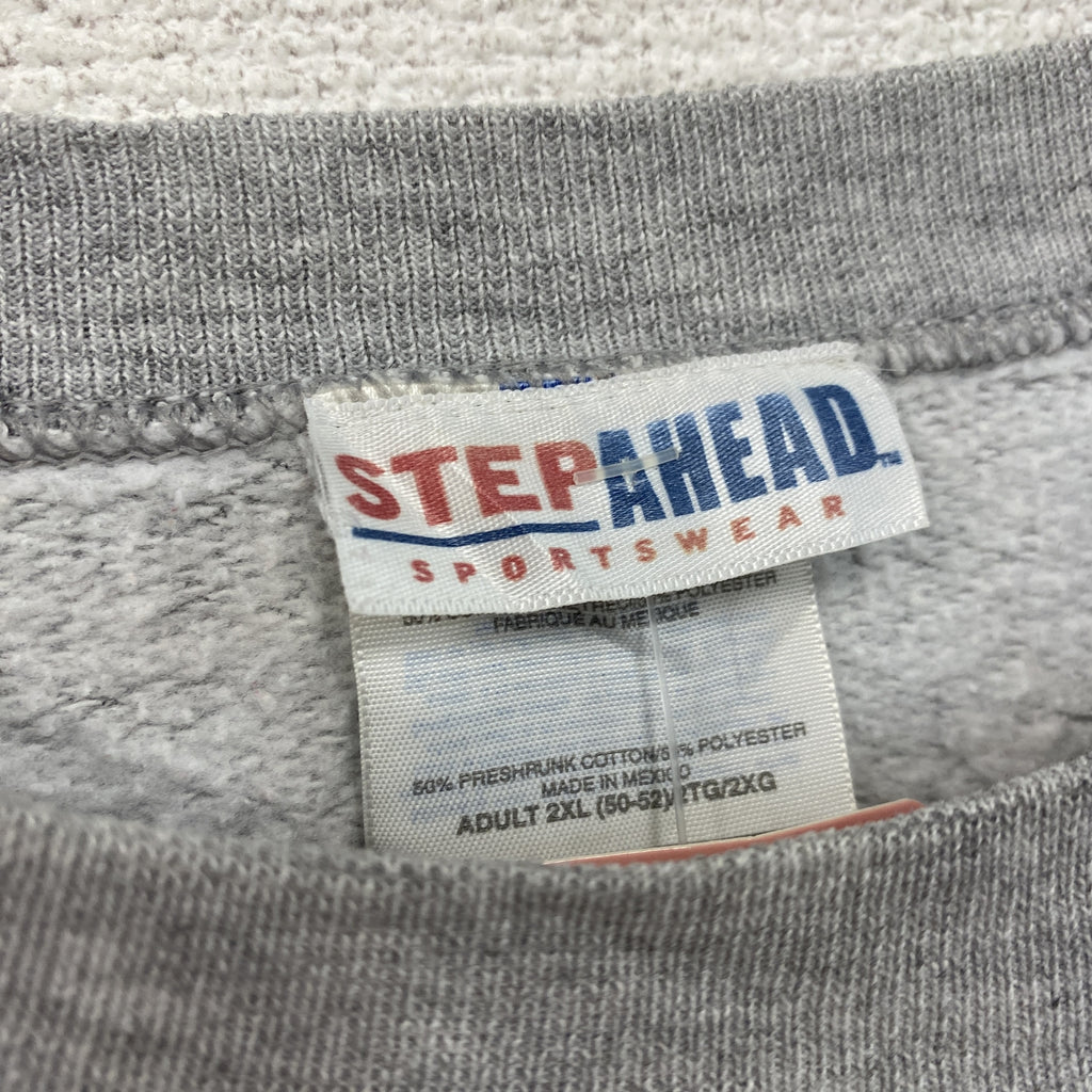 00s　STEPAHEAD　スウェット/トレーナー　ACC　カレッジロゴ　ヴィンテージ　灰色　グレー　2XLサイズ スウェットトップス メンズ コットン 古着