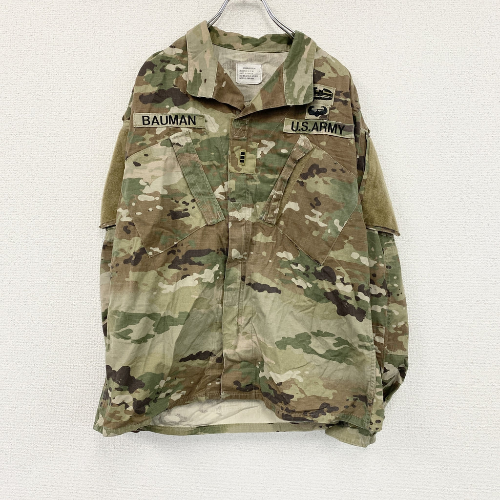 U.S ARMY　米軍　ミリタリージャケット　コンバットジャケット　リップストップ　マルチカム　迷彩　カーキ　Mサイズ　古着