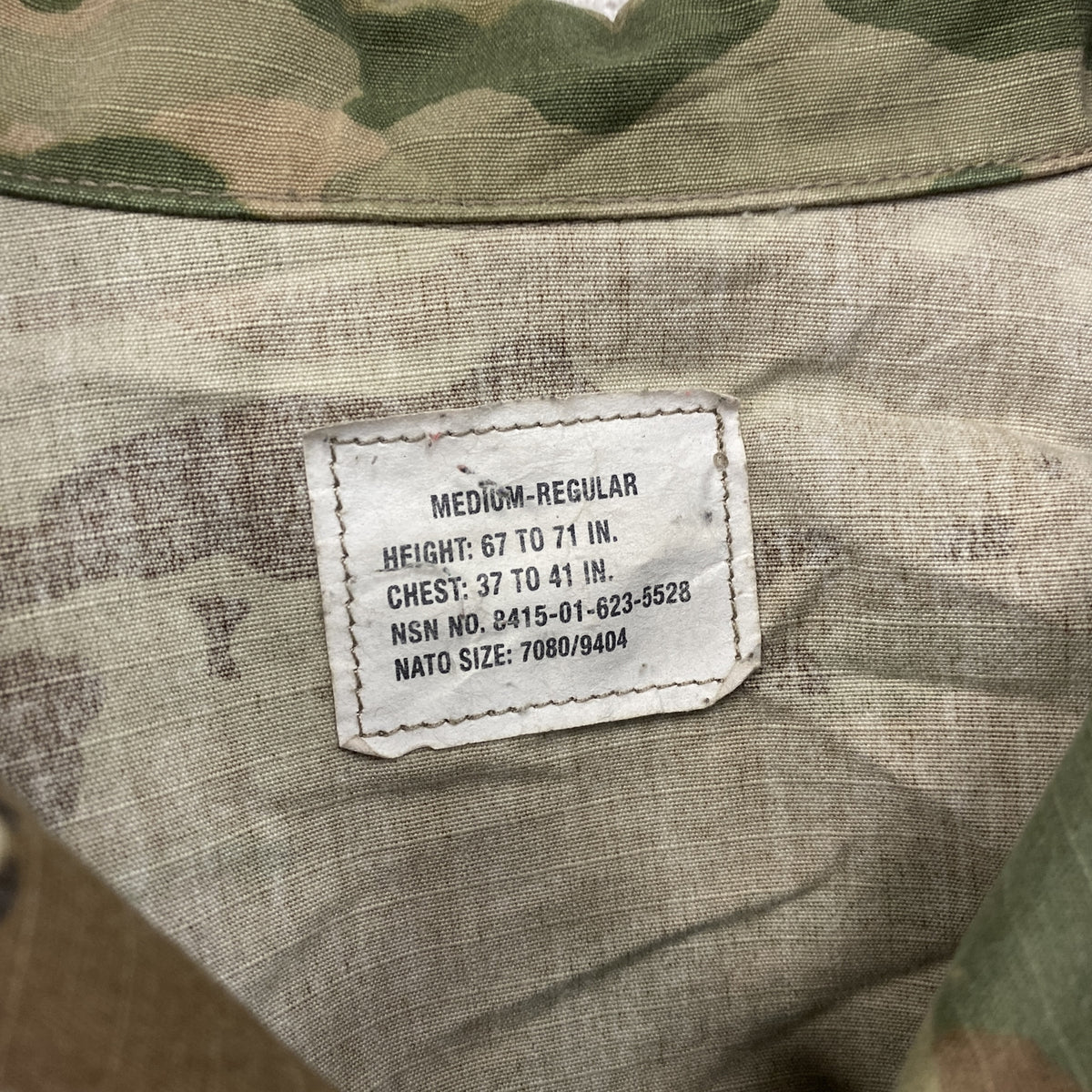 U.S ARMY　米軍　ミリタリージャケット　コンバットジャケット　リップストップ　マルチカム　迷彩　カーキ　Mサイズ　古着