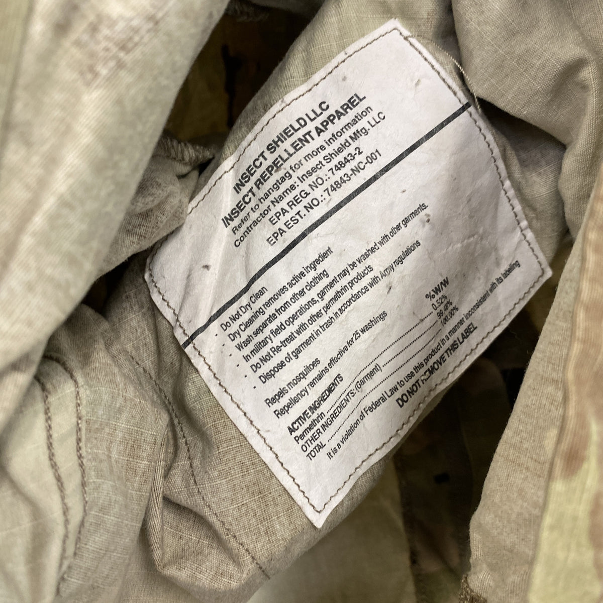 U.S ARMY　米軍　ミリタリージャケット　コンバットジャケット　リップストップ　マルチカム　迷彩　カーキ　Mサイズ　古着