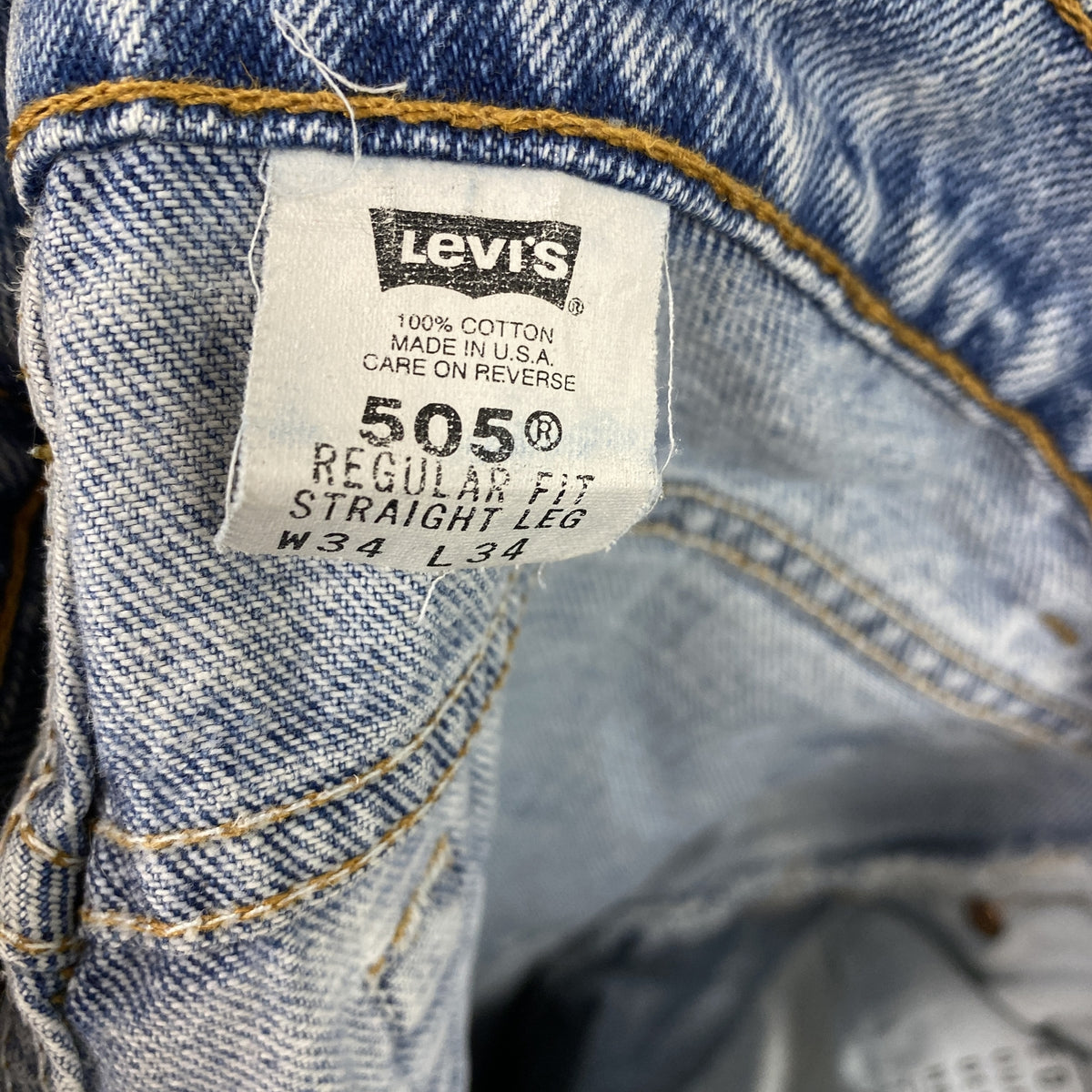 Levi's　リーバイス　505　デニムパンツ/ジーンズ　ジップフライ　インディゴ　W34サイズ　古着