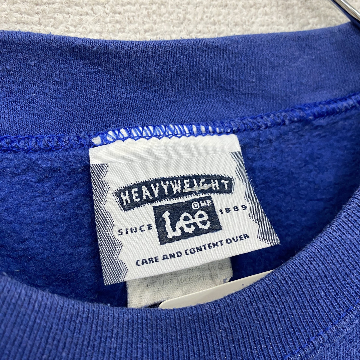 90s　Lee　リー　スウェット/トレーナー　刺繍ロゴ　企業ロゴ　ヴィンテージ　青　ブルー　古着